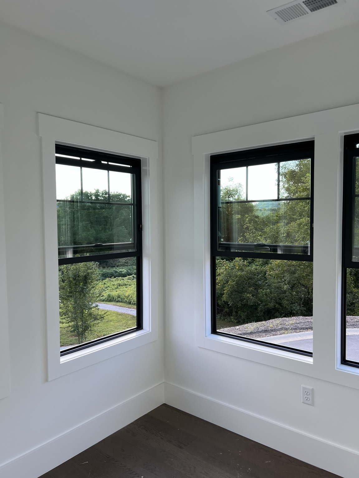 Finished interior room, ceiling, doors and trim